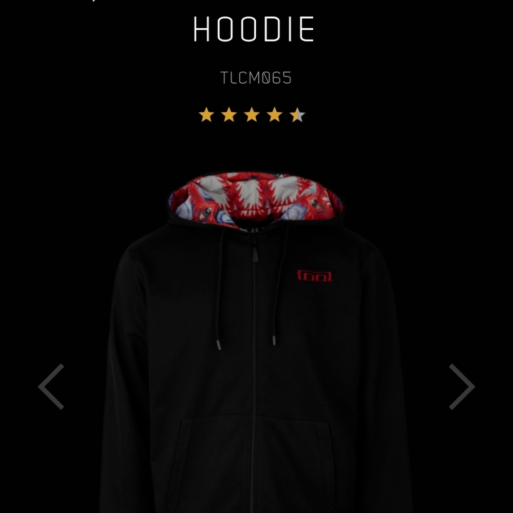 Tool 10,000 Days lined zip up hoodie
